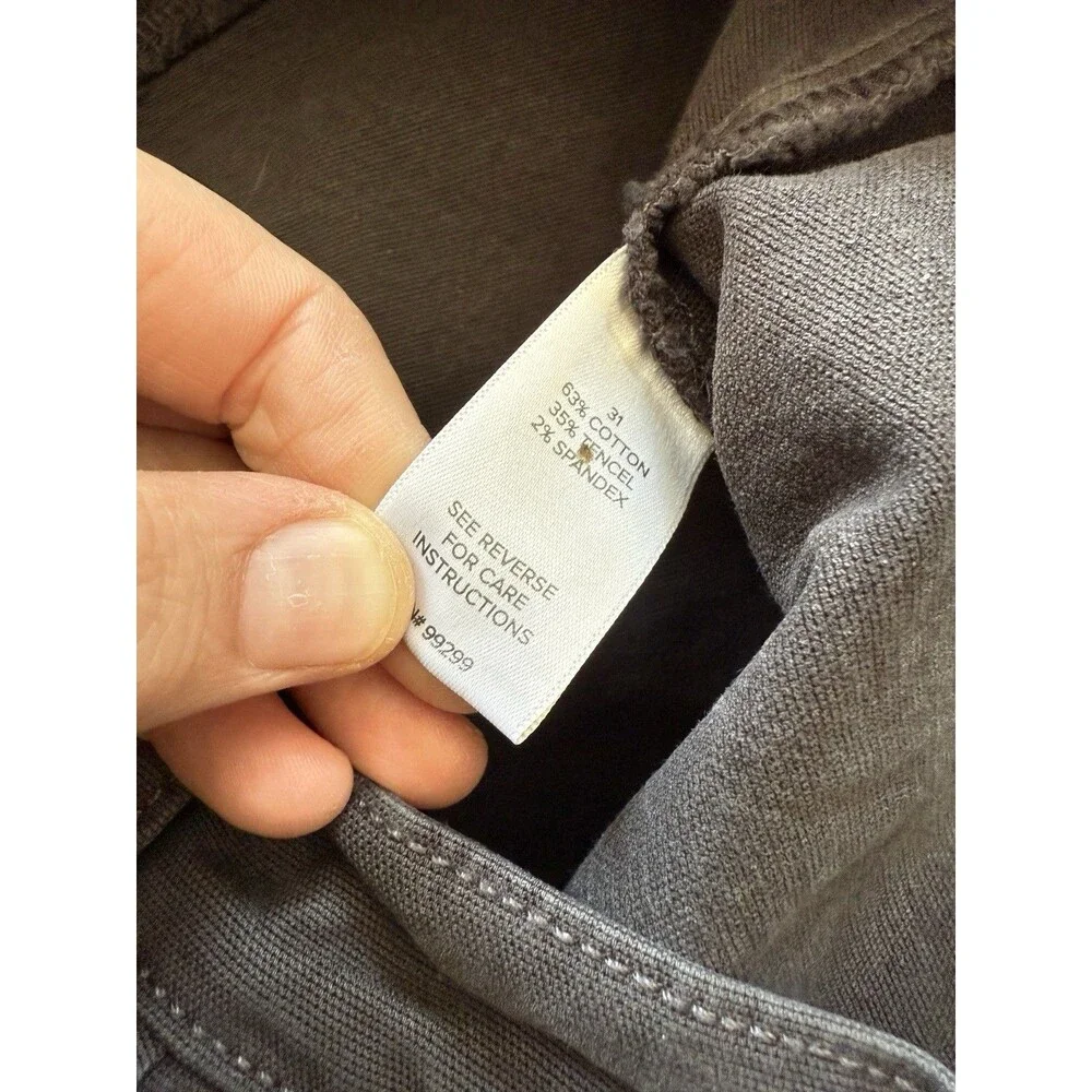 Evereve Cora Barrel Leg High Rise Utility Pant in Charcoal Gray Size 31 Cropped - Picture 4 of 5